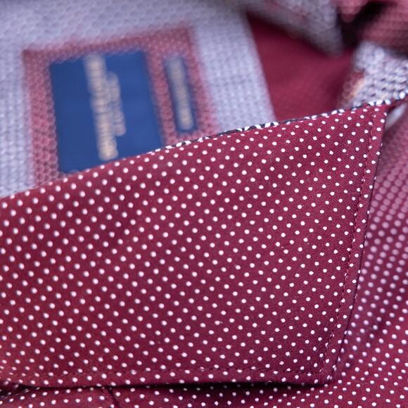 Denim & Flower by Ricky Singh Red with White Poka Dots Shirt in Medium - Picture 4 of 10